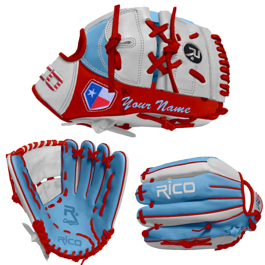 Fire 🔥 Rico glove with thin blue line flag and Mexico inspired design!  #ricogloves #baseball #baseballgloves #baseballglove #mlb #mexico #usa, By Rico Gloves